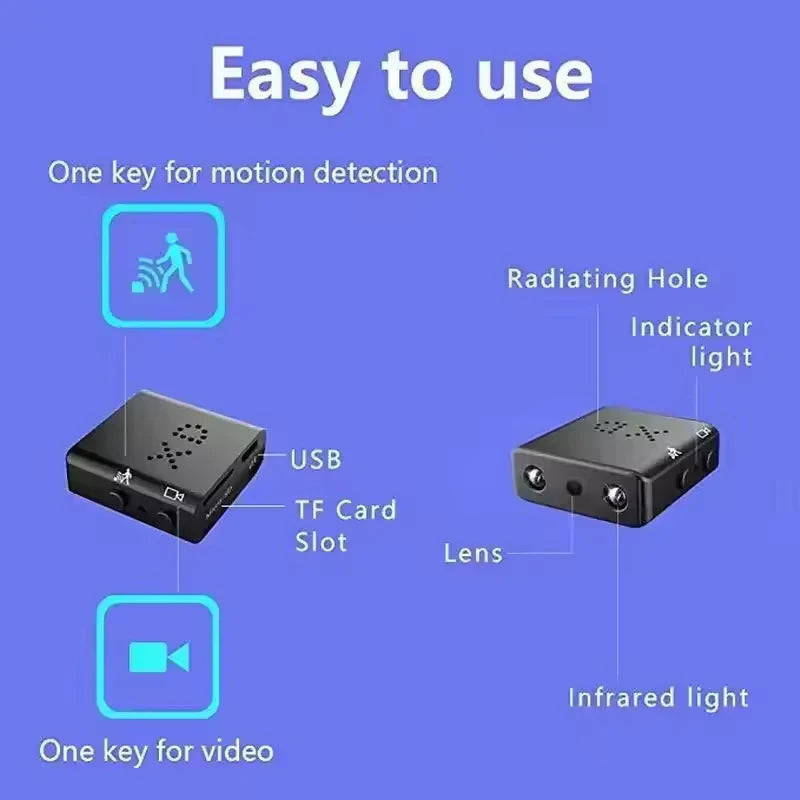 XD WIFI 1080P Mini Camera Built-in Battery IP Remote Monitoring Camcorders IR Night Vision Body Cam Invisible Espia Cam
