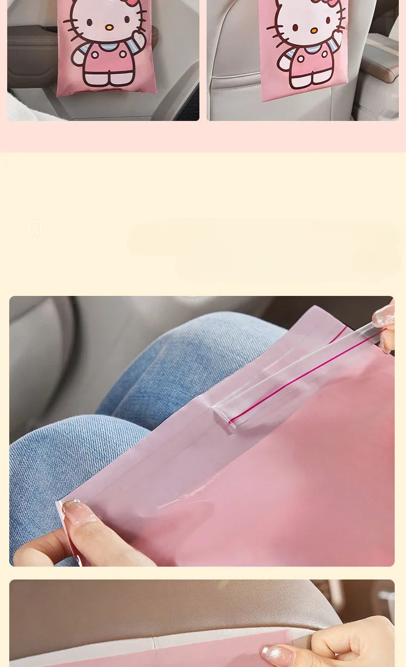 Sticky Car Trash Can - Car Garbage Bag Desk Organizer Auto Interior Storage Solution for Vehicle Cleanliness