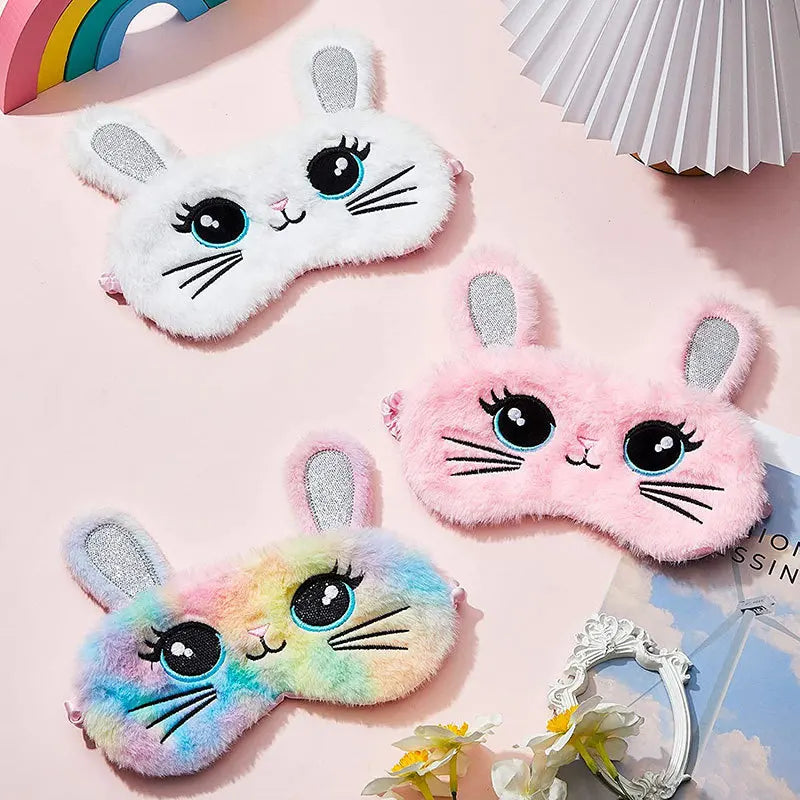 Sleeping Mask Sleeping Blindfold Soft Plush Eye Masks Cute Cat Eye Cover Plush Mask Eyepatch Nap Health Eye Cover  Sleep Mask