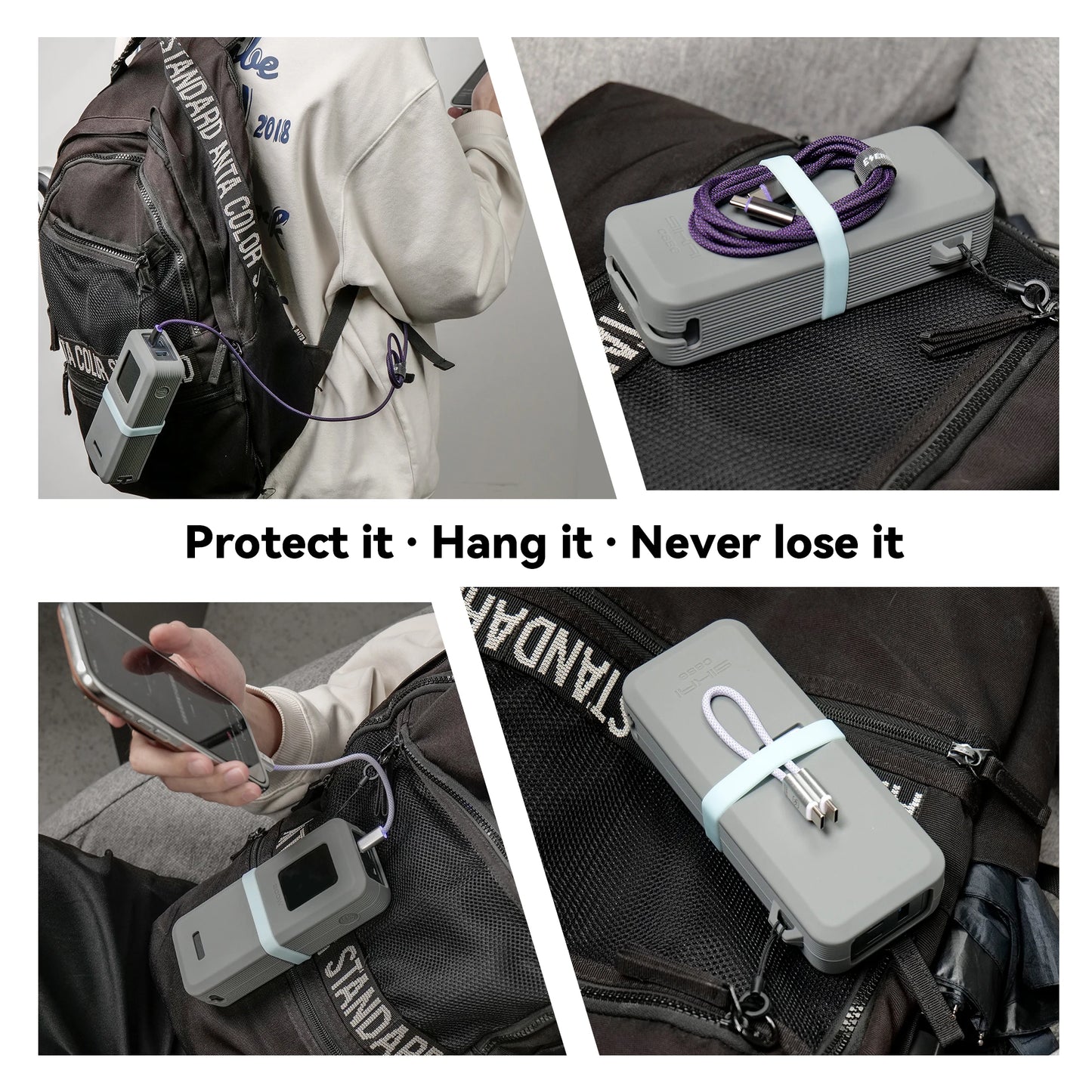 SIKAI Silicone Protective Case for Anker 300W 26250Mah PowerBank Travel-Friendly with Cable Storage Airplane Safe
