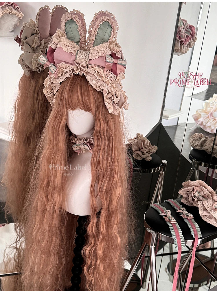 Sweet Cute Girls Lolita Clothing Accessories Set Princess Ribbon Lace Bow Headband Choker Necklace Bracelet and Leg Ring