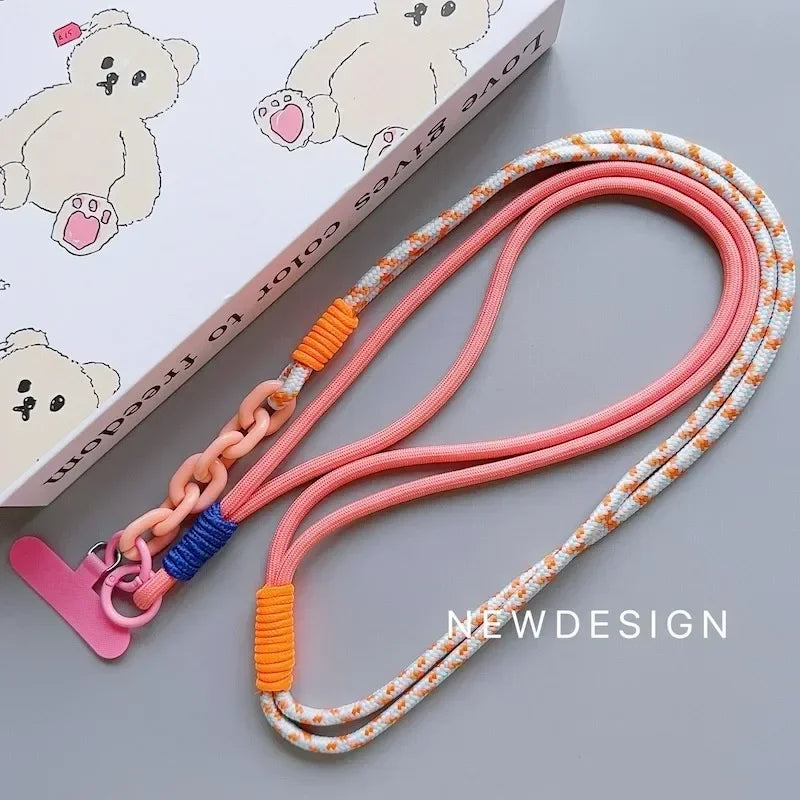 Knotting Universal Crossbody Long Phone Lanyard Strap Mobile Phone Hanging Rope Neck Straps Anti-lost Lanyards Cell Phone