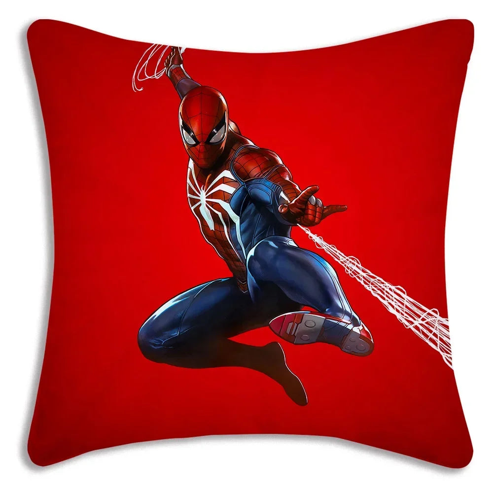 Black White Cool Pillow Covers Sofa Decorative Home HOT Marvels Spiders Man Double-sided Printing Short Plush Cute Cushion Cover