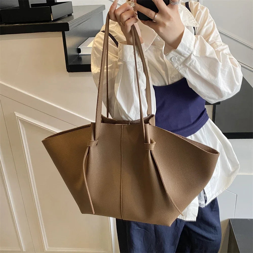 Branded Designer Shoulder Tote Bags For Women Soft PU Leather 2-IN-1 Big Capacity Shopper Tote Set 2026 Luxury Designer Handbags