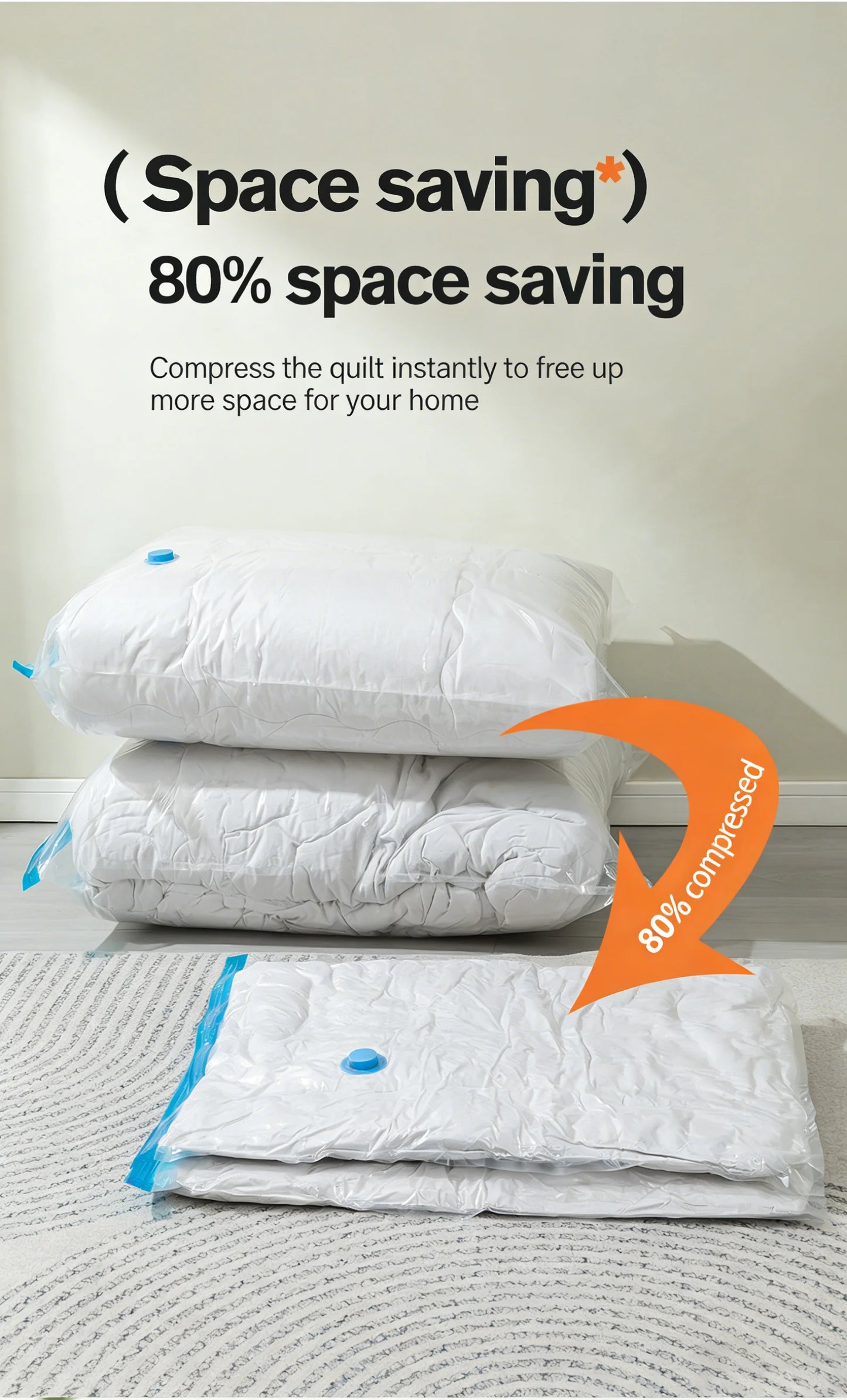 Vacuum Bag for Clothes, Air Vacuum Bag with Pump, Travel Essentials, Space Saver Bags for Comforters Blankets Storage Organizer