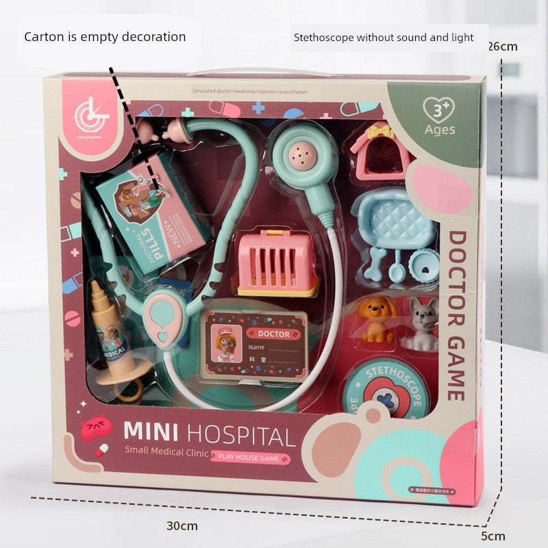 Artificial Stethoscope Kids Doctor Nurse Teaching Aids Suit Boys and Girls Play House Injection Medical and Dental Clinic