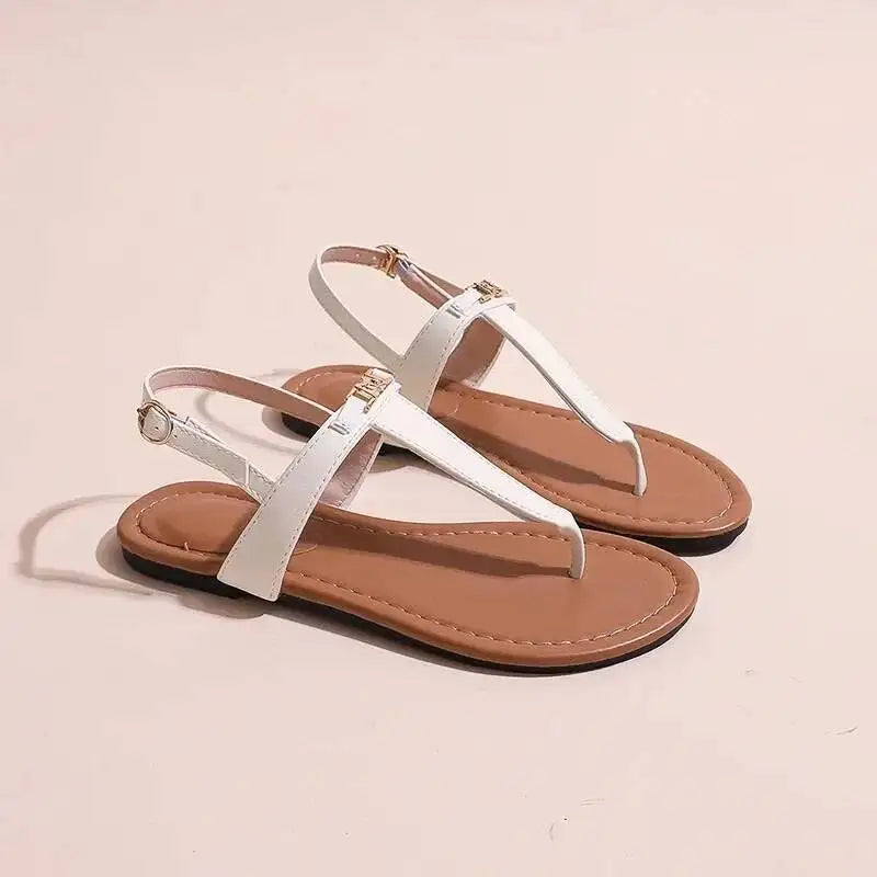 2025 Women's Shoes Fashion Daily Sandals Women Buckle Strap Flat With Outdoor Open Toe Female Shoe