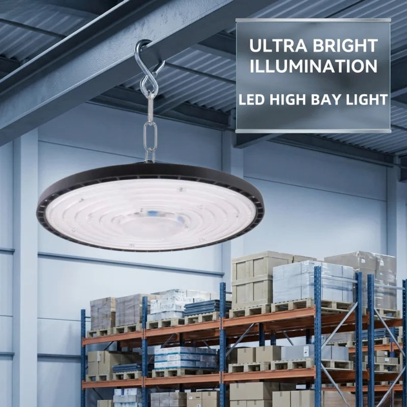 Super Bright LED High Bay Light 100W 150W 200W Aluminum Case Waterproof Lamp Factory Market Warehouse Garage Industrial Lighting