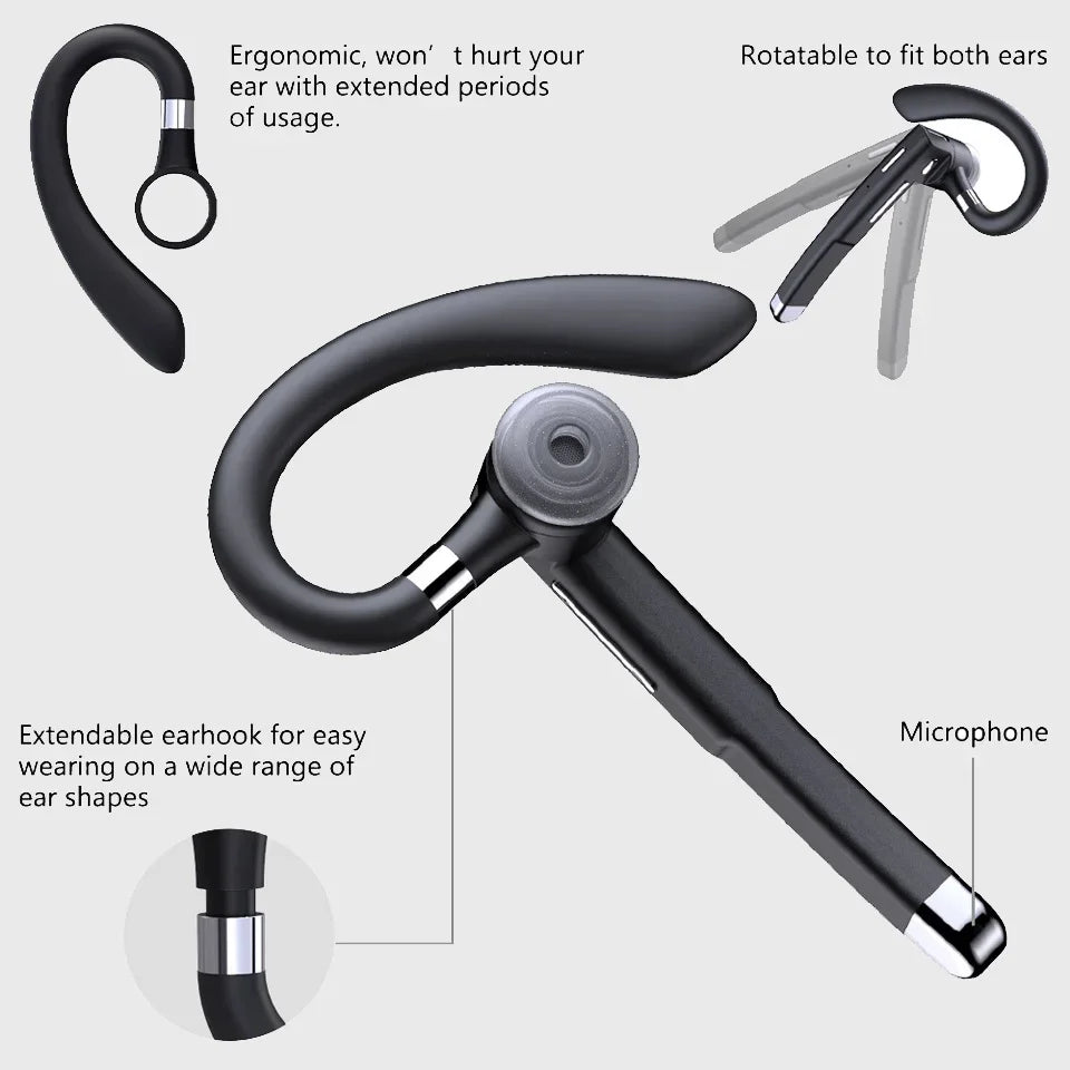YYK-520 Wireless Headset Gaming Earphone with Built-in Mic for Driving Business Office Compatible with All Smart Phone