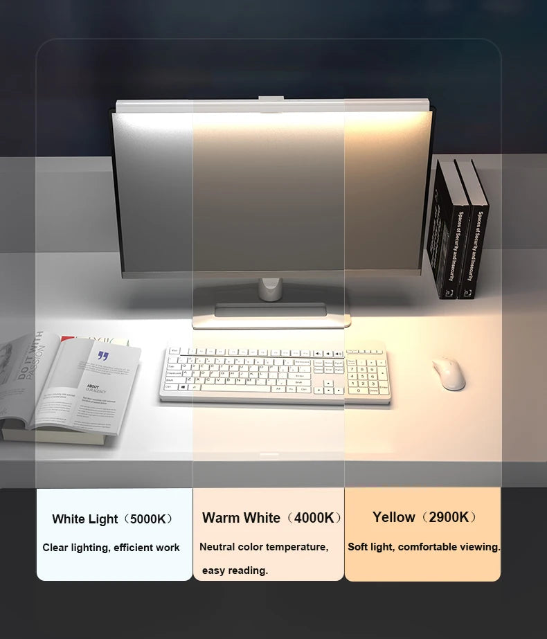 50cm Computer Monitor Light Bar Screen Hanging Lights Stepless Dimming USB Desk Lamp For Study Reading Light Table Monitor Lamp