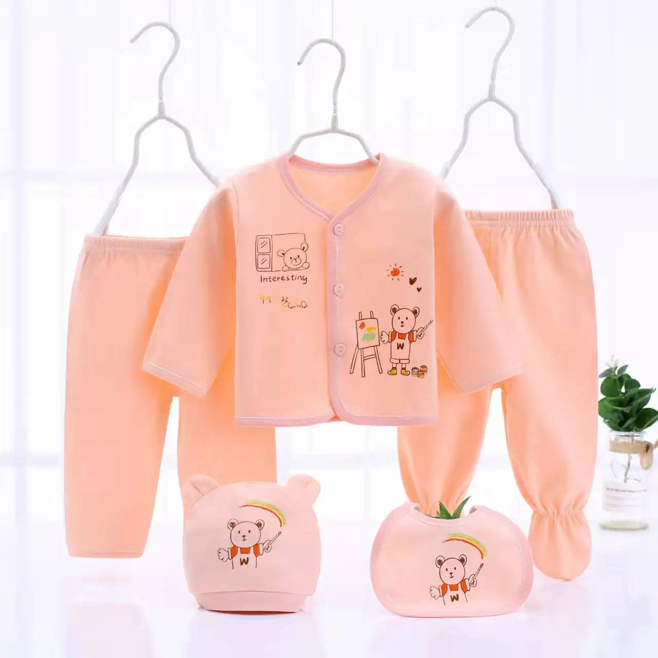 5PCS Newborn Girl Clothes Set New Born Going Home Clothes 0 3 Months Baby Clothing New Born Cotton Underwear Set