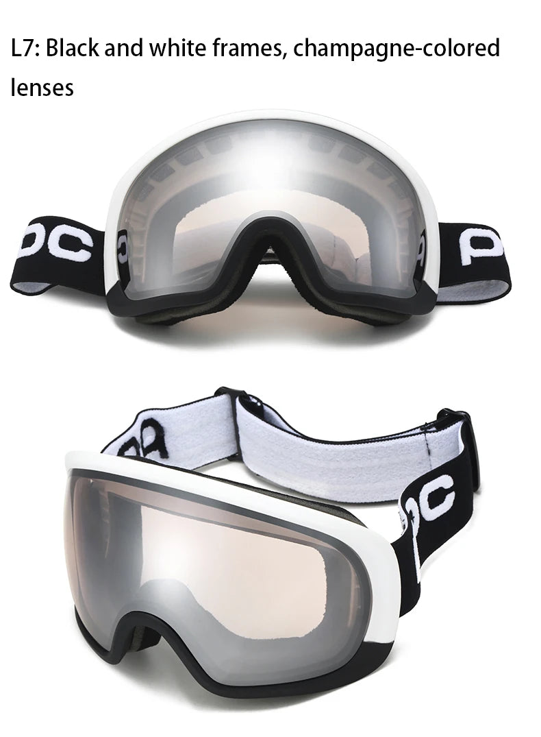 Snow Ski Goggles Snowboarding Skiing Mask for Men Women Anti-Fog Lens Kit UV400 Protection Snowmobile Glasses Motorcycle