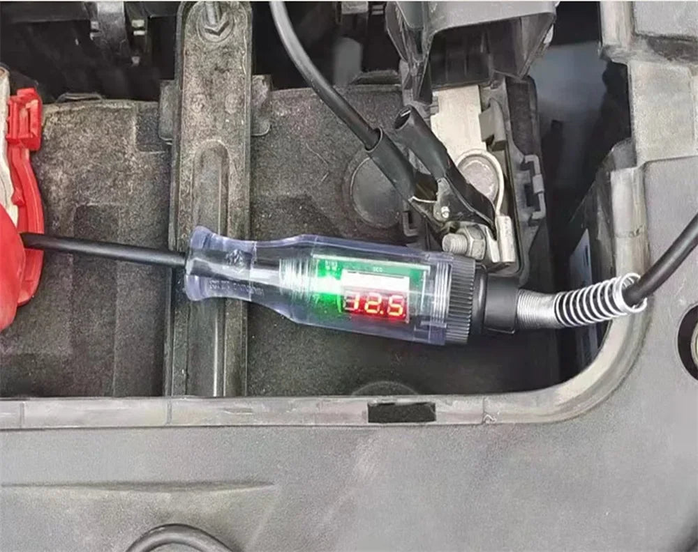 Auto Truck Voltage Circuit Tester 6V 12V 24V DC Digital Display Long Probe Pen Light Bulb Automobile Diagnostic Tool Auto Repair