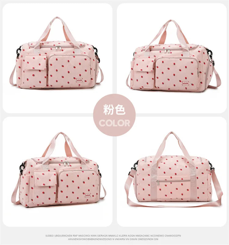 Corduroy Mommy Bag Large Capacity Waterproof Baby Diaper Bags Stroller Nappy Organizer Travel Carry Shoe Maternity Tote Bags