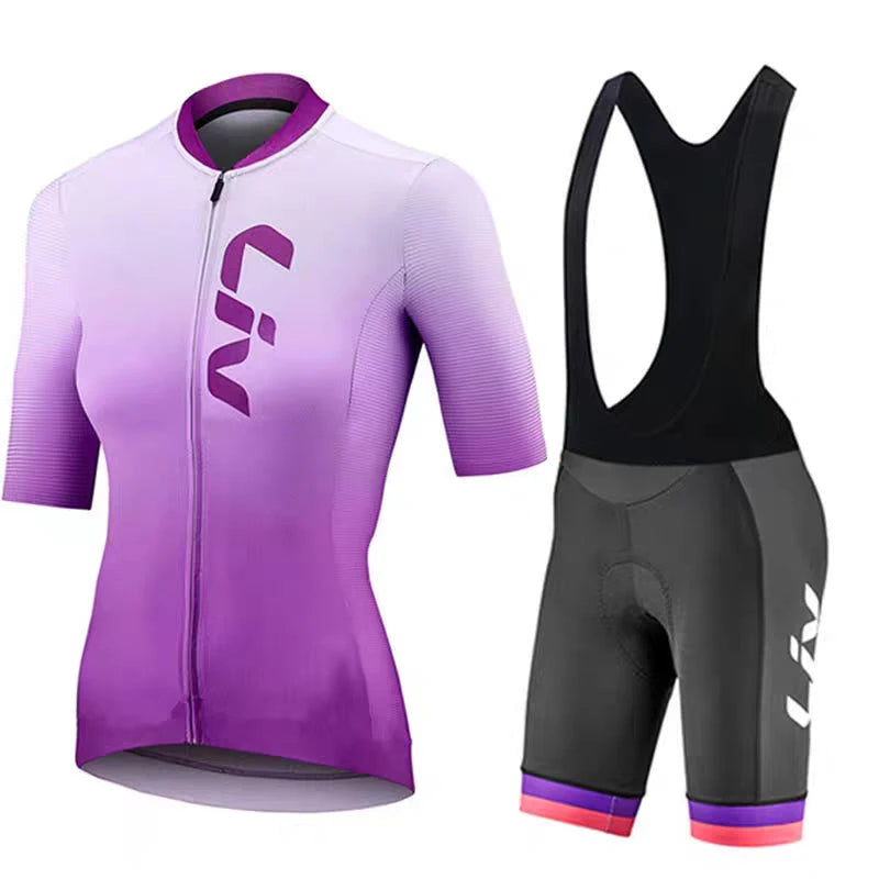 LIV Women's cycling clothes summer road cycling jerseys cycling bibs breathable quick drying clothes cycling shirts