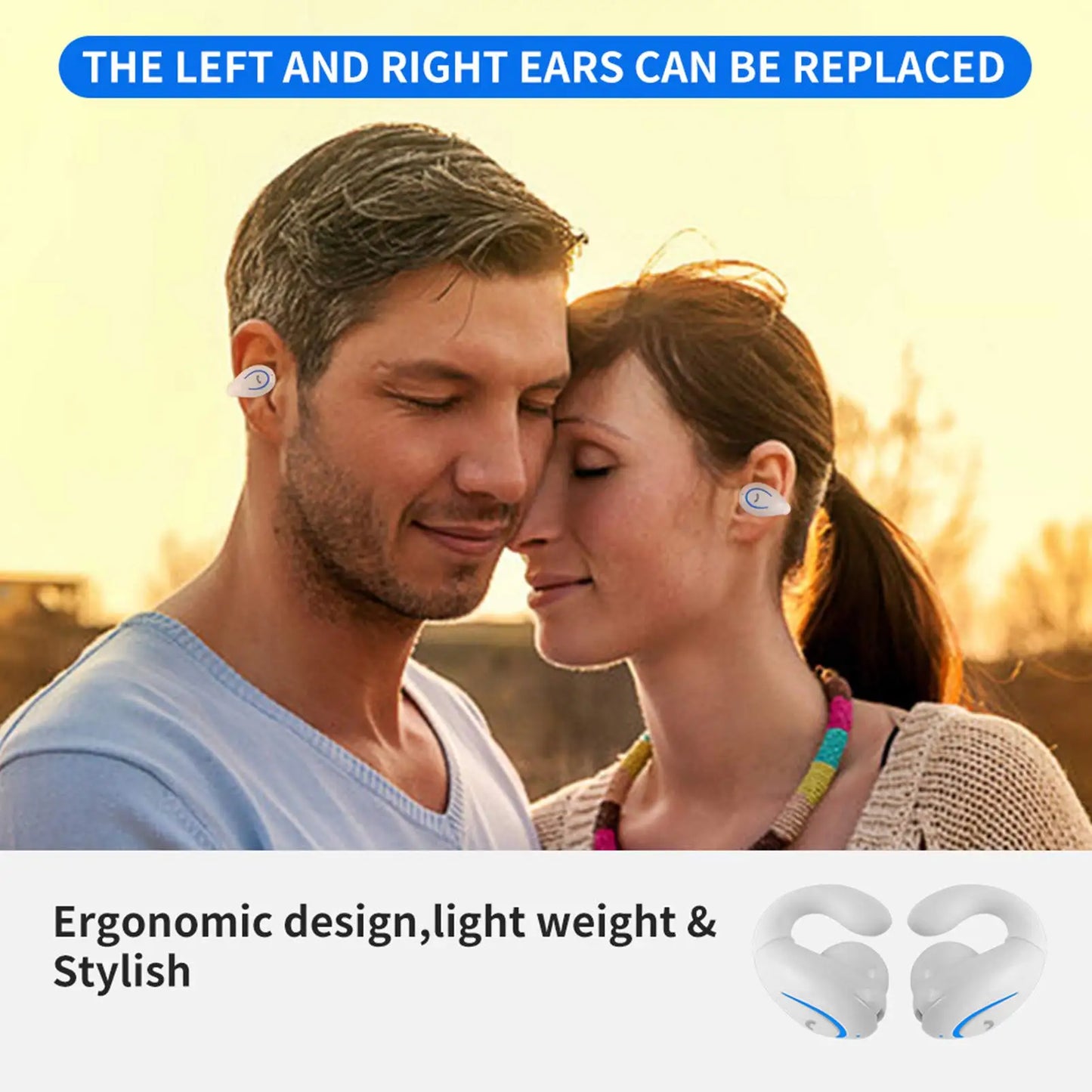 Single Ear Clip Bluetooth Wireless Sports Earphones Gaming TWS Earphones Bluetooth Earphones Comfortable and Portable