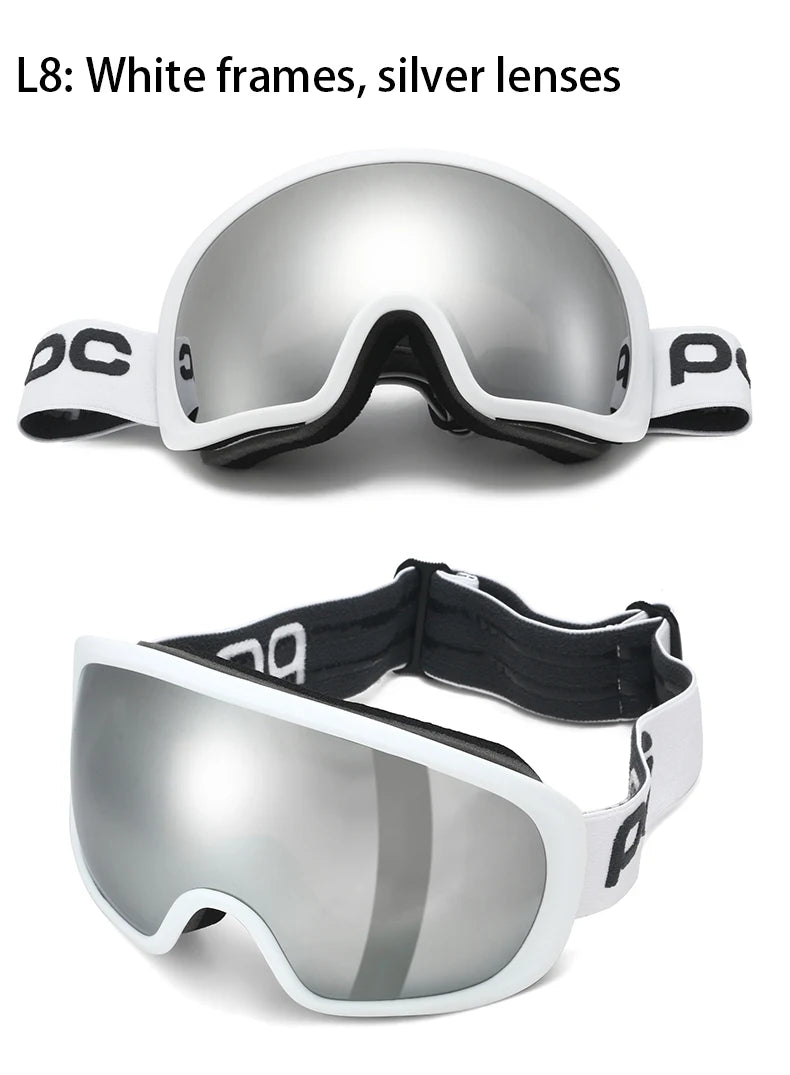Snow Ski Goggles Snowboarding Skiing Mask for Men Women Anti-Fog Lens Kit UV400 Protection Snowmobile Glasses Motorcycle