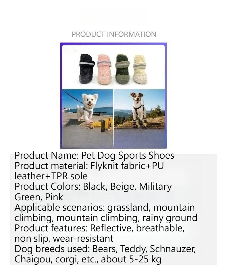 4pcs/set Pet Shoes Boots Dog Woven Shoes Small Non-slip Breathable Wear-resistant Protective Footwear Dog Shoes