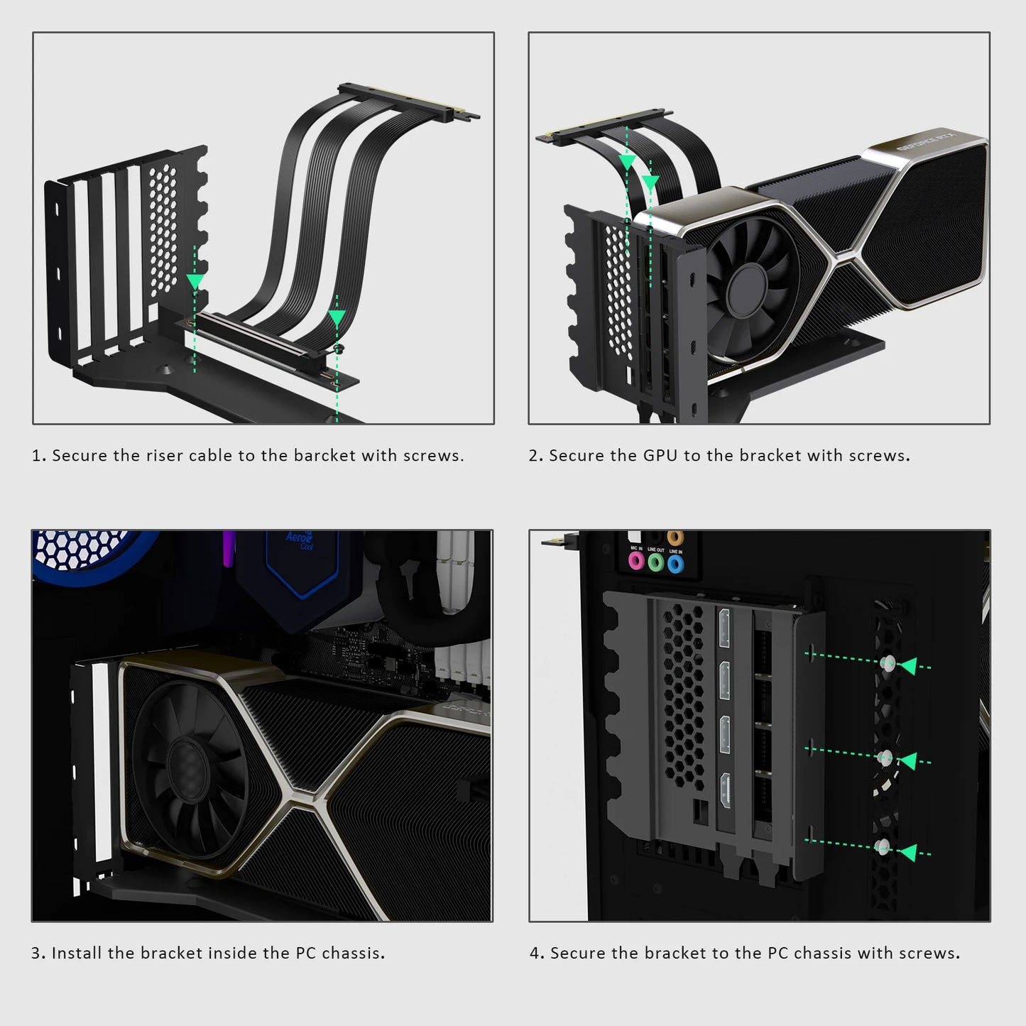 PCIe 5.0 GPU Support Bracket for RTX5090(Ti) RX9070(XT), 3-Slot GPU Vertical Mount