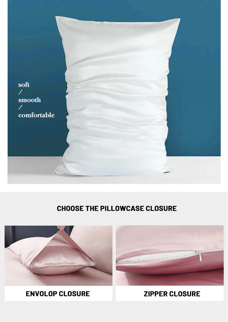 100% Natural Mulberry Silk Pillowcase 19MM With Hidden Zipper Suitable For Hair Real silk pillow case with Oeko-tex