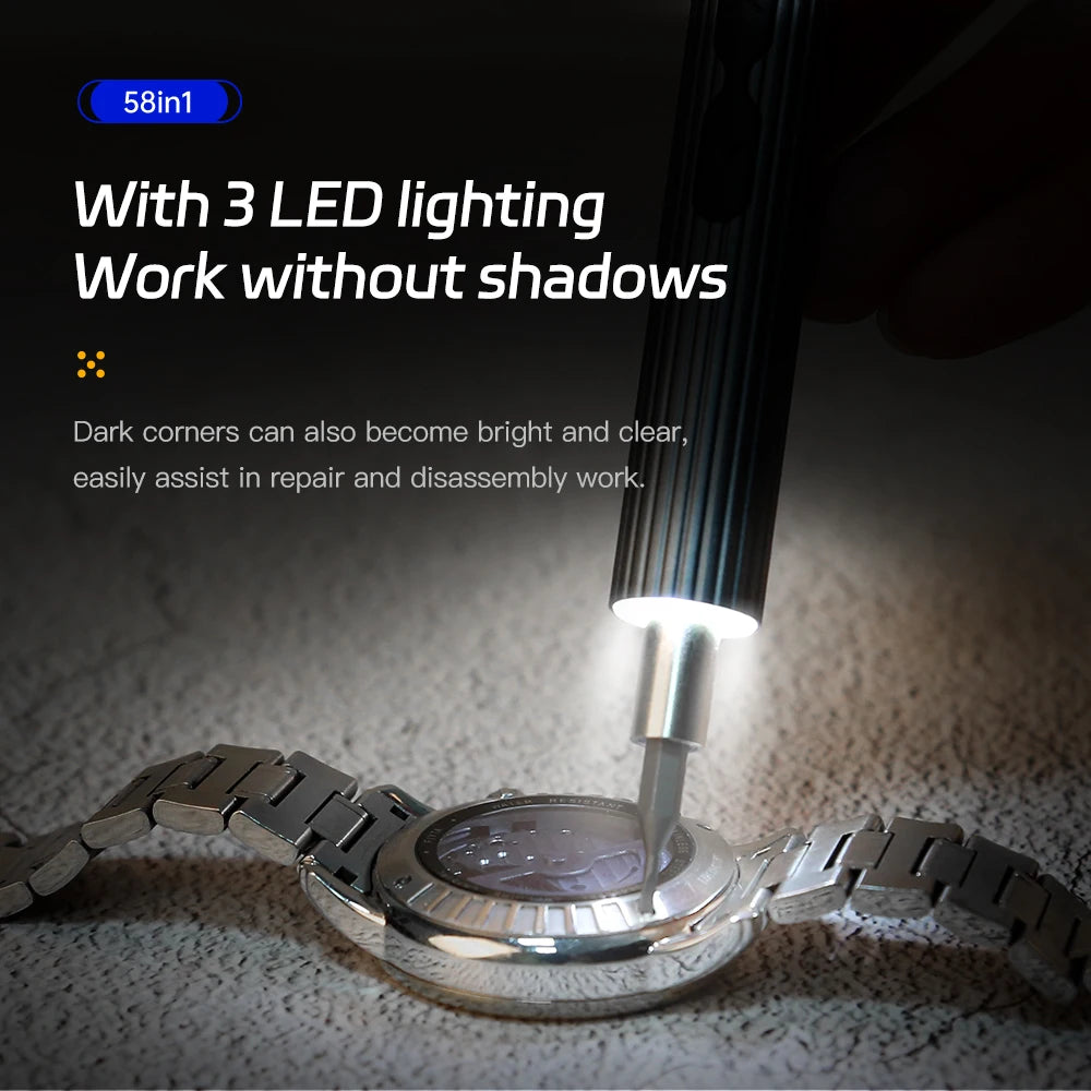 Electric Screwdriver Set Precision Rechargeable 58 in 1 Portable Tool Kit Wireless Magnetic Mini Small Bit for Xiaomi Mobile New