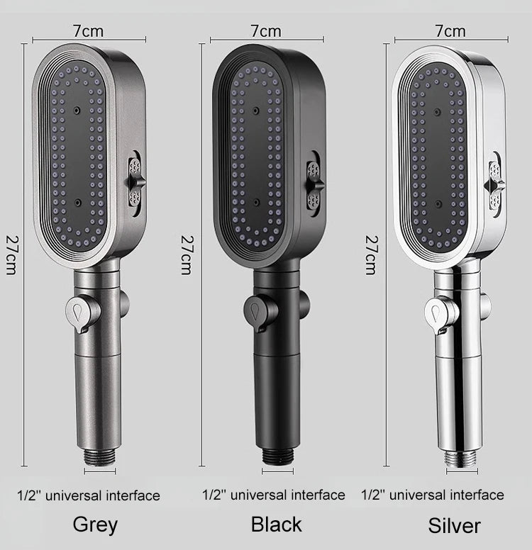 3 In 1 High Pressure Shower Head With Filter Handheld Adjustable Button Bathroom Shower Head Water Saving Bathroom Accessories