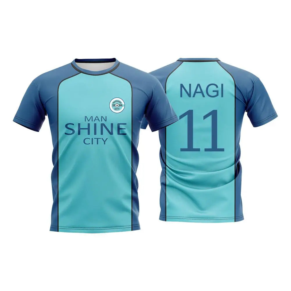 Blue Lock Nagi Man Shine City Jersey Japanese Anime Cosplay Football Uniform Breathable Sports T-shirt Hyoma Chigiri Tops Unisex