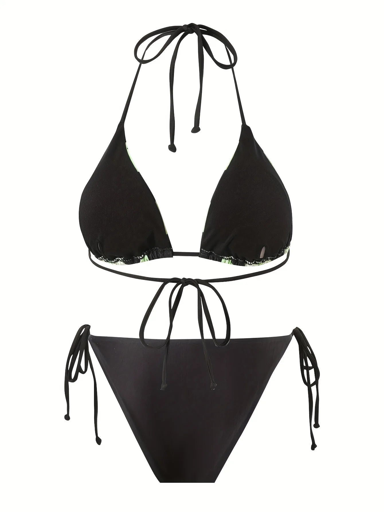 Sexy Bikini Retro Print Tropical Skirted Three-Piece Beachwear Strapless Strap-On Swimsuit Female Adult High Elasticity Backless