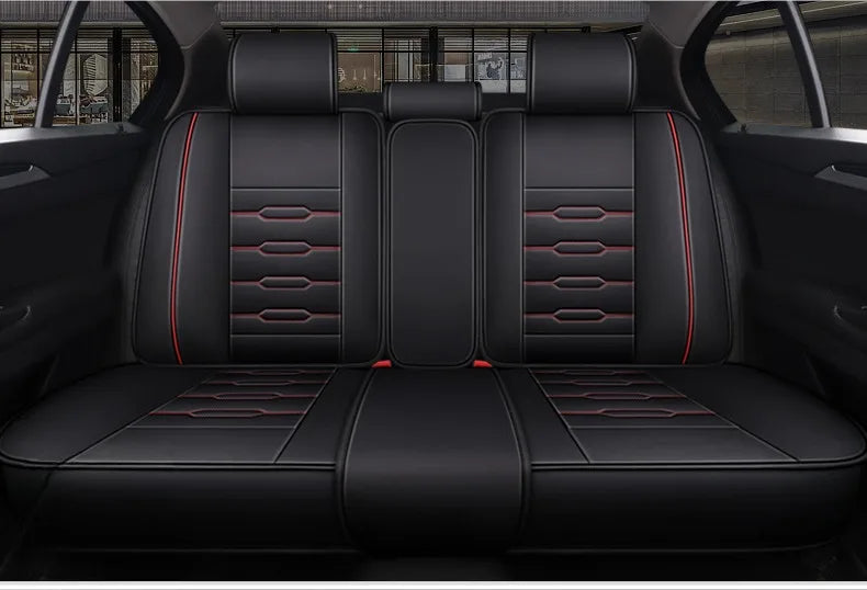 5- Seater Full Seat Universal Car Seat Cover, Breathable and Waterproof Faux Leather Automotive Seat Covers for Cars SUV Sedan