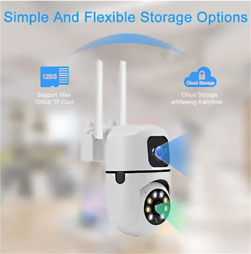 8MP Wifi Camera Dual Lens Security Wireless Outdoor Cameras Two-way Audio Auto Motion Detection Night Vision Home Baby Monitor