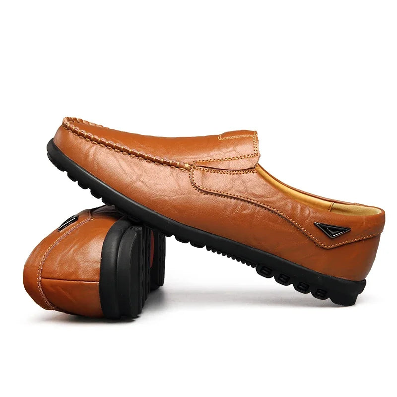 New Genuine Leather Men Casual Shoes Luxury Brand Mens Loafers Moccasins Breathable Slip on Black Driving Shoes Big Size 47