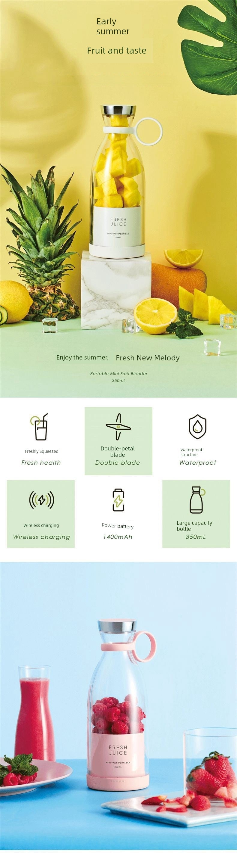 Portable Juicer Cup 2025 New Arrival Small Portable Automatic Fruit Juicer Good-looking Weight Loss Juice Cup