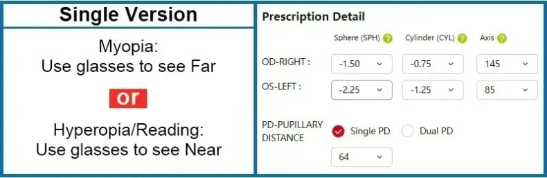 EYORA Minimalist Square Round Reading Glasses for Women Photochromic Anti Blue Light Intelligent Progressive Multifocal Lenses