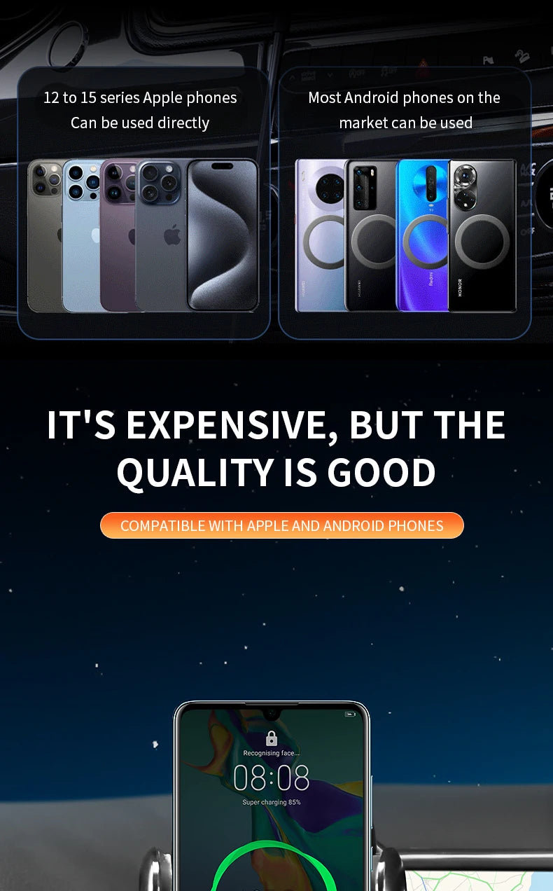 For Honda e:NP2 2024 Screen Panel Fixed Base Car Phone Holder Wireless Charging Bracket Gravity Stand Car Accessories