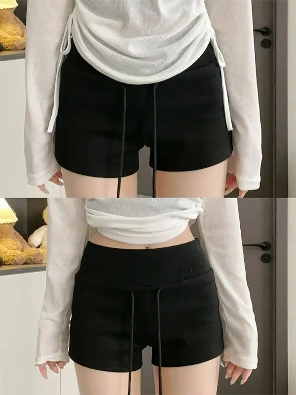 Nicemix Red Spicy Girl Casual Sports Shorts for Women Summer New Drawstring Yoga Wrap Hip Slimming High Waist Tight Shorts