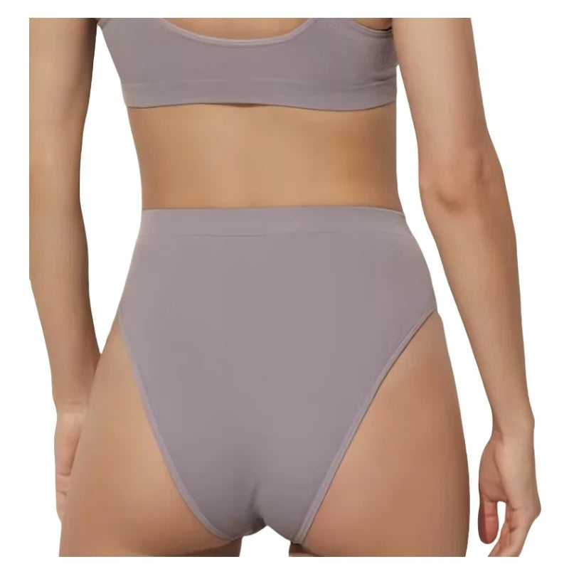 1Pc High Waist Panties For Women Sport Seamless Briefs High-Leg Cut Underpants Female  Sexy Lingerie Solid Color Underwear