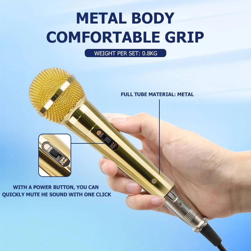 Karaoke Microphone Handheld Professional Wired Dynamic Microphone Clear Voice Mic for Karaoke Part Vocal Music Performance