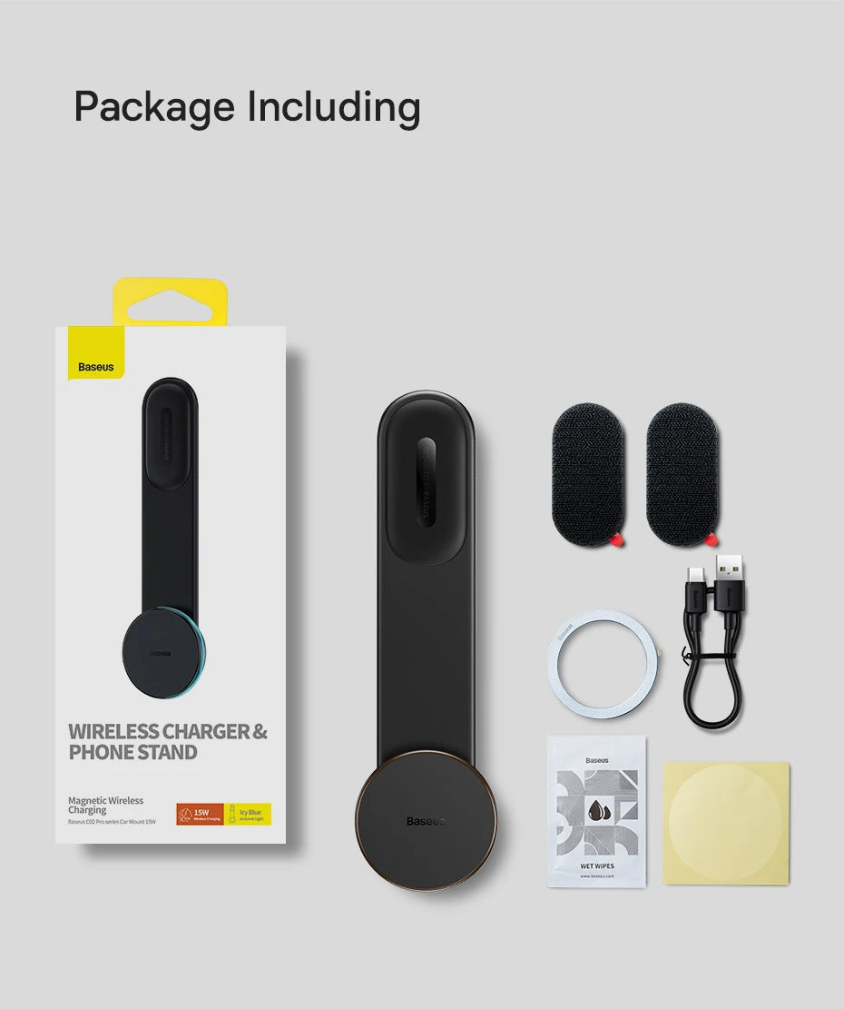 Baseus Magnetic Wireless Charger Car Phone Holder 15W Fast Charging Wireless Car Charger Holder For iPhone 16 15 14 13 Car Mount