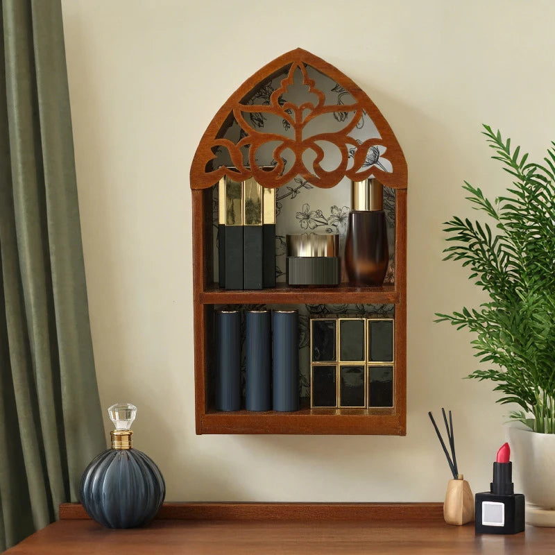 Retro Wooden Multi-layer Wall Storage Rack Home Bedroom  Display Rack Office Desk Organizer Shelves Crafts