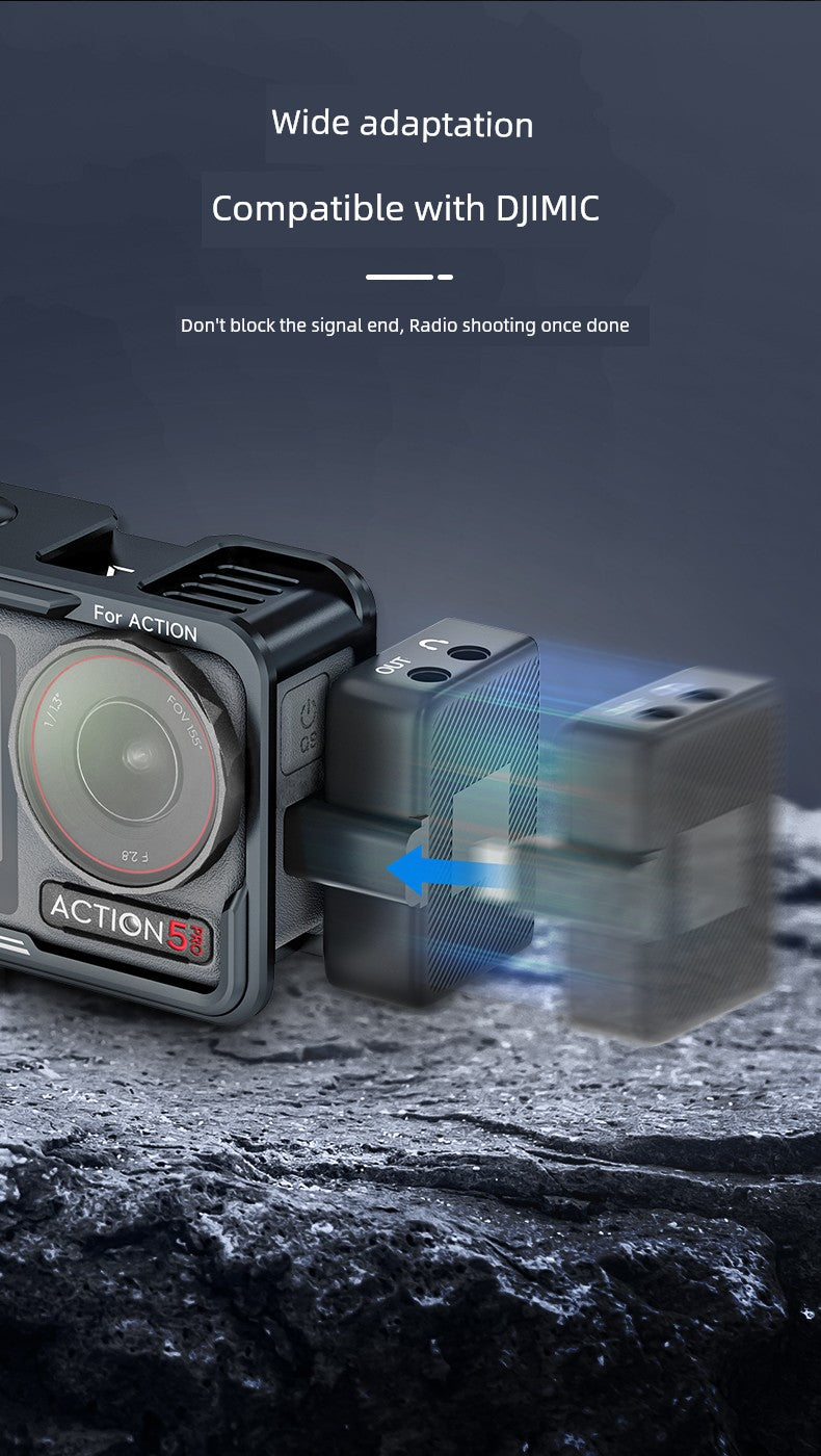 Neewer Cage for Dji Action 6/5 Pro/4/3 Metal Protective Frame Action Camera Anti-Drop Heat Dissipation Side-Open Quick Release Protective Selfie Video Cycling Skateboard Accessories