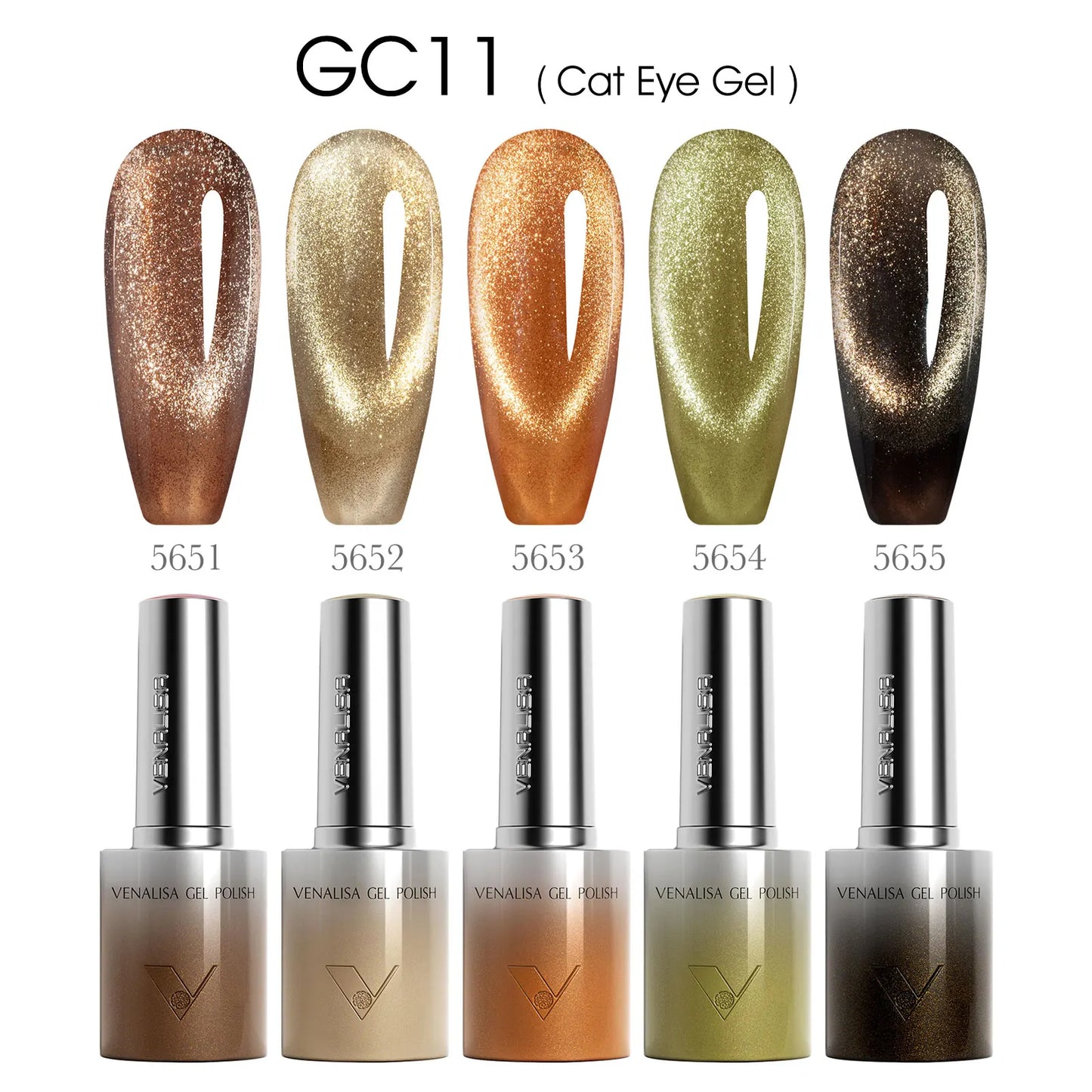 VENALISA TPO/HEMA FREE Gel Nail Polish Set 5 Colors 10ml Glitter Cat Eye UV LED Soak Off Gel Varnish Manicure Nail Art Kit DIY