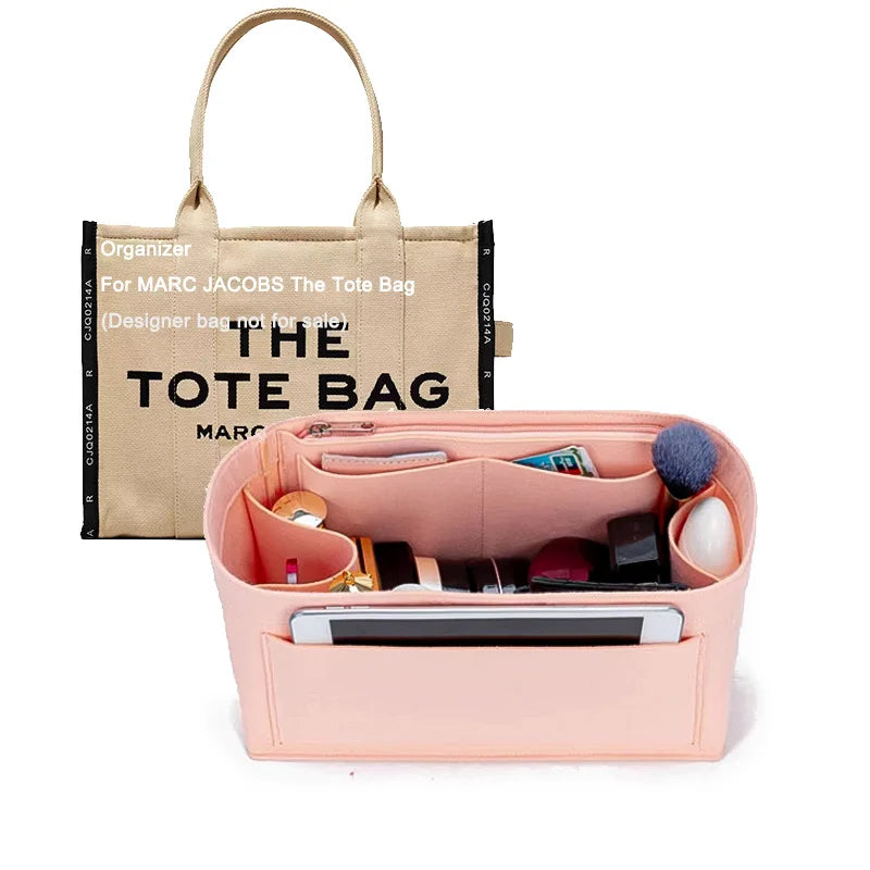Purse Organizer Insert Handbags Liner Inner Pouch With Zipper Perfect for For Marc Jacobs The Tote Bag