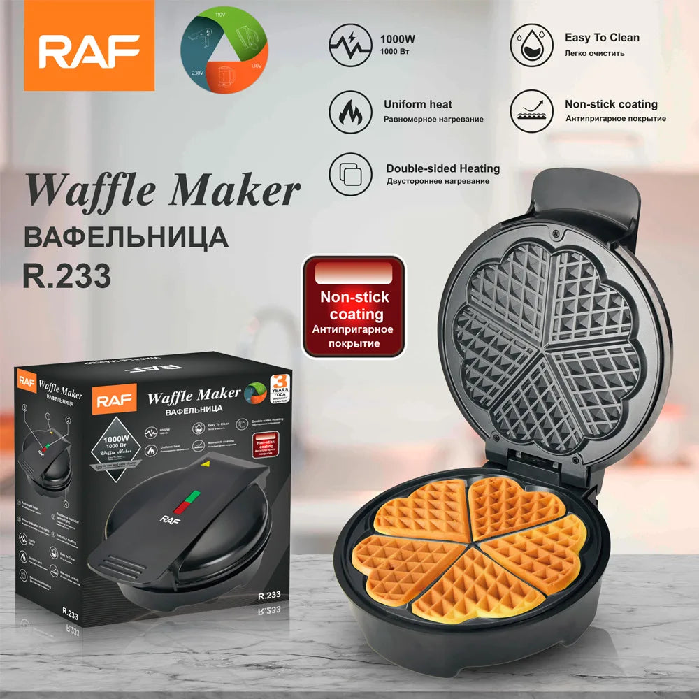 Electric Waffle Maker Cooking Kitchen Appliances Multifunction Breakfast Waffles Machine Non-stick Iron Pan