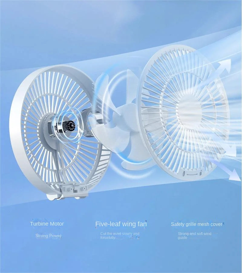 2023 New Fan With Remote Control Portable Wall-hanging Rechargeable Usb Electric Folding Fan Nightlight Air Cooler Household