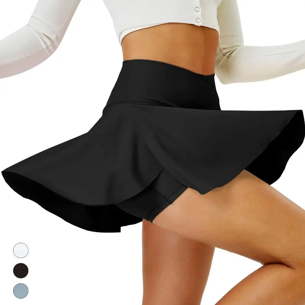 Pleated Tennis Skirts Tummy Control with Shorts Pockets Golf Skorts Moisture Wickin Built-in Shorts Running Skirts
