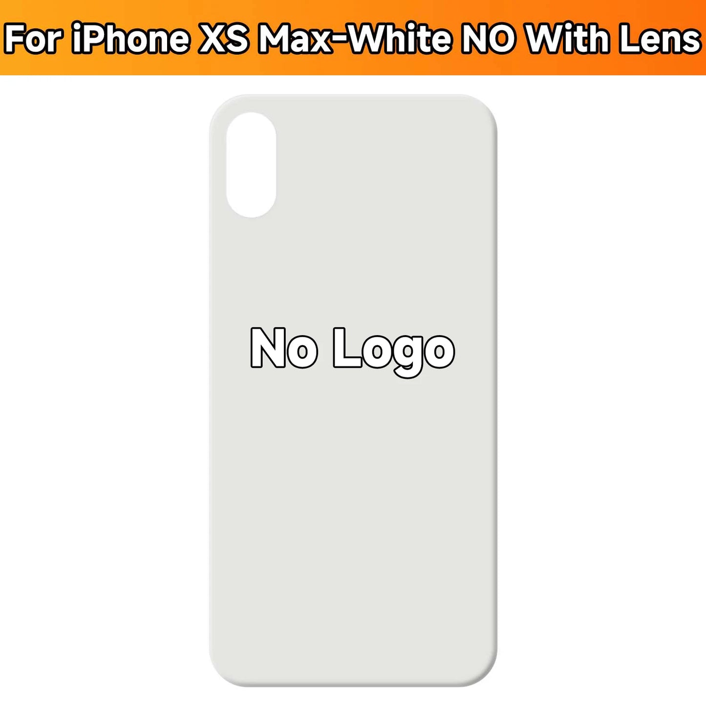 For iPhone X/XS/XS Max Battery Back Cover Glass Panel Rear Door Housing Case Replacement Part No Logo