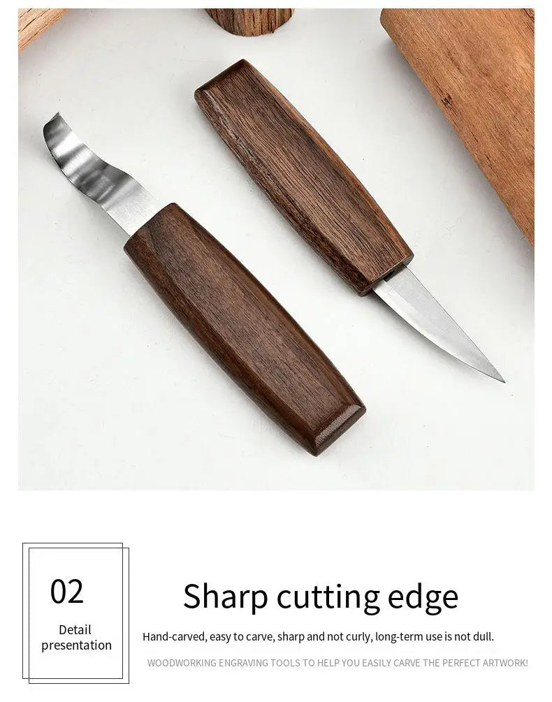 1 Set Wood Carving Tools Chisel Woodworking Cutter Hand Tool Set Wood Carving Knife DIY Peeling Woodcarving Gloves