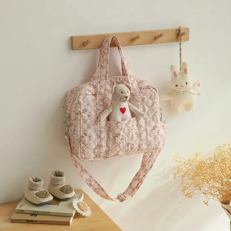 New Design Diaper tote, Travel diaper bags with adjustable Long Shoulder Strap, Floral Changing bag for Boy and Girl