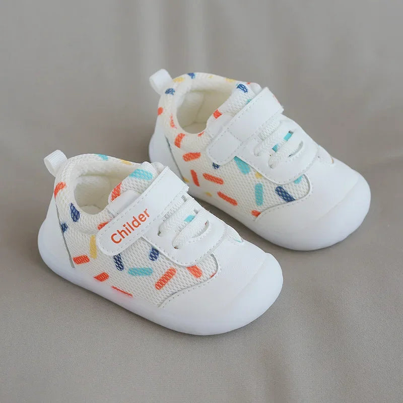 Boys/Girls Baby Walking Shoes 2025 Spring/Autumn New 0-2 Year Old Shoes Soft Sole Mesh Breathable Baby Shoe Nude Shoe Bebê أحذية