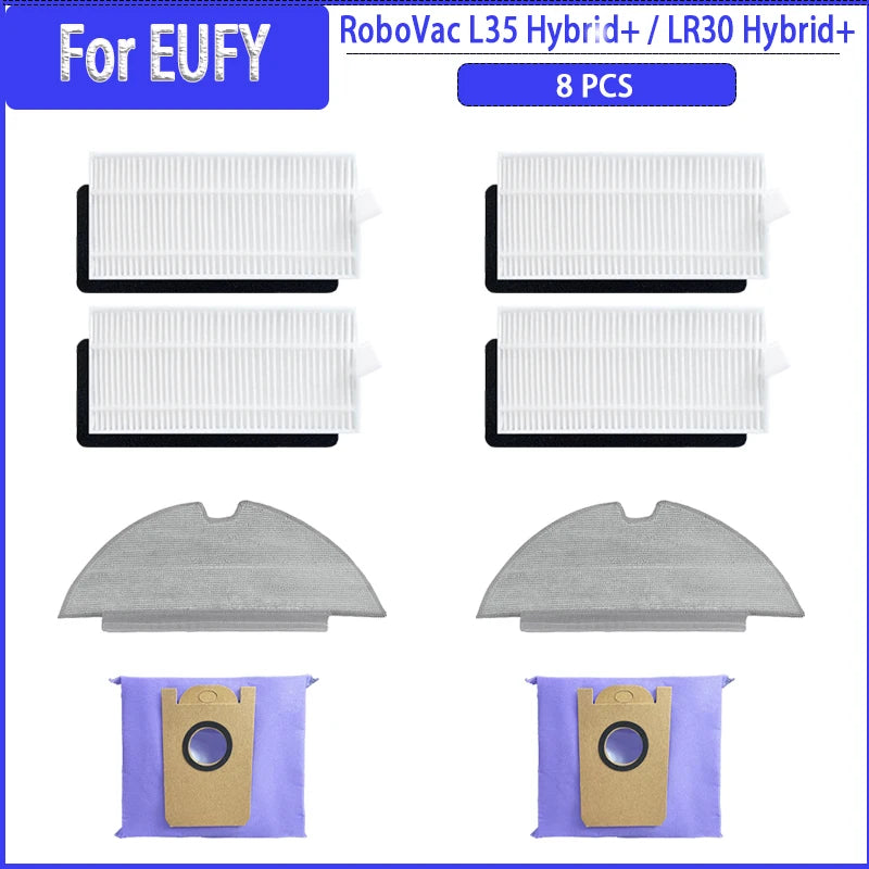 For RoboVac EUFY L35 Hybrid+ / LR30 Hybrid+ HEPA Filter Mop Cloths Dust Bags Spare Parts Accessories Replacement